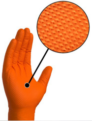 kLine Nitril Handschuh GRIP puderfrei 50 Stk/Pkg Gr. XL Orange